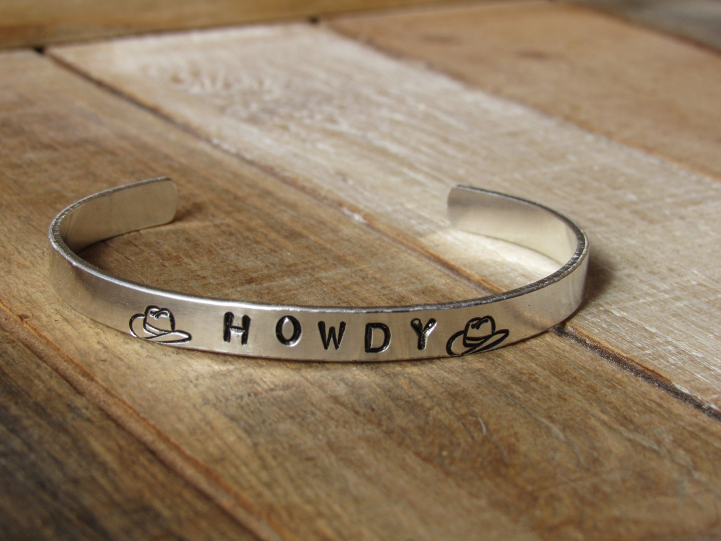 Stamped Howdy Cuff Bracelet