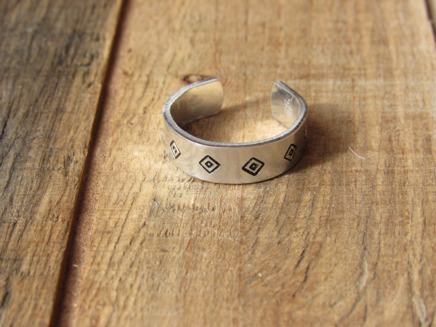 Stamped Aztec Ring