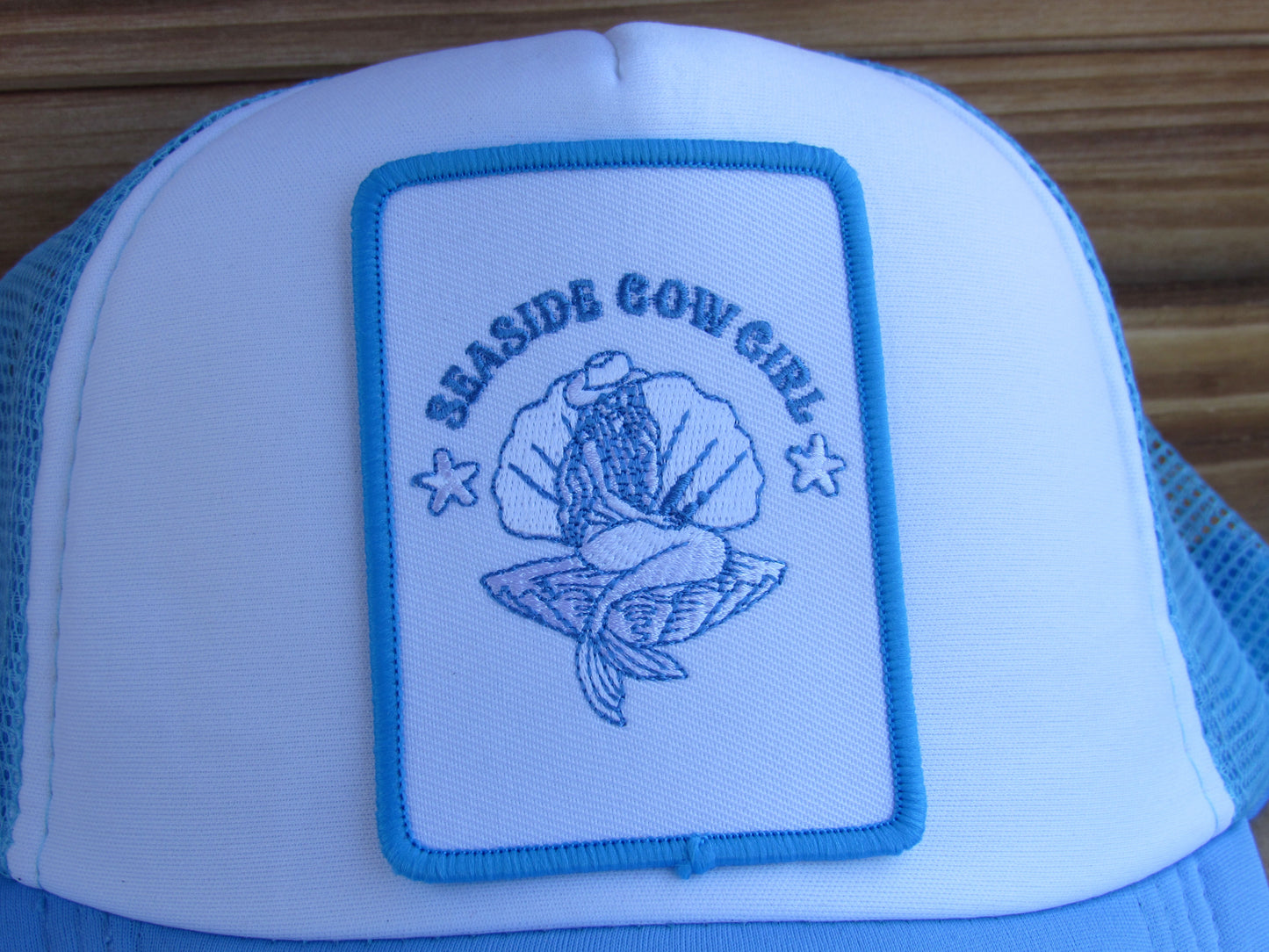 Seaside Cowgirl Trucker Hat - Light Blue