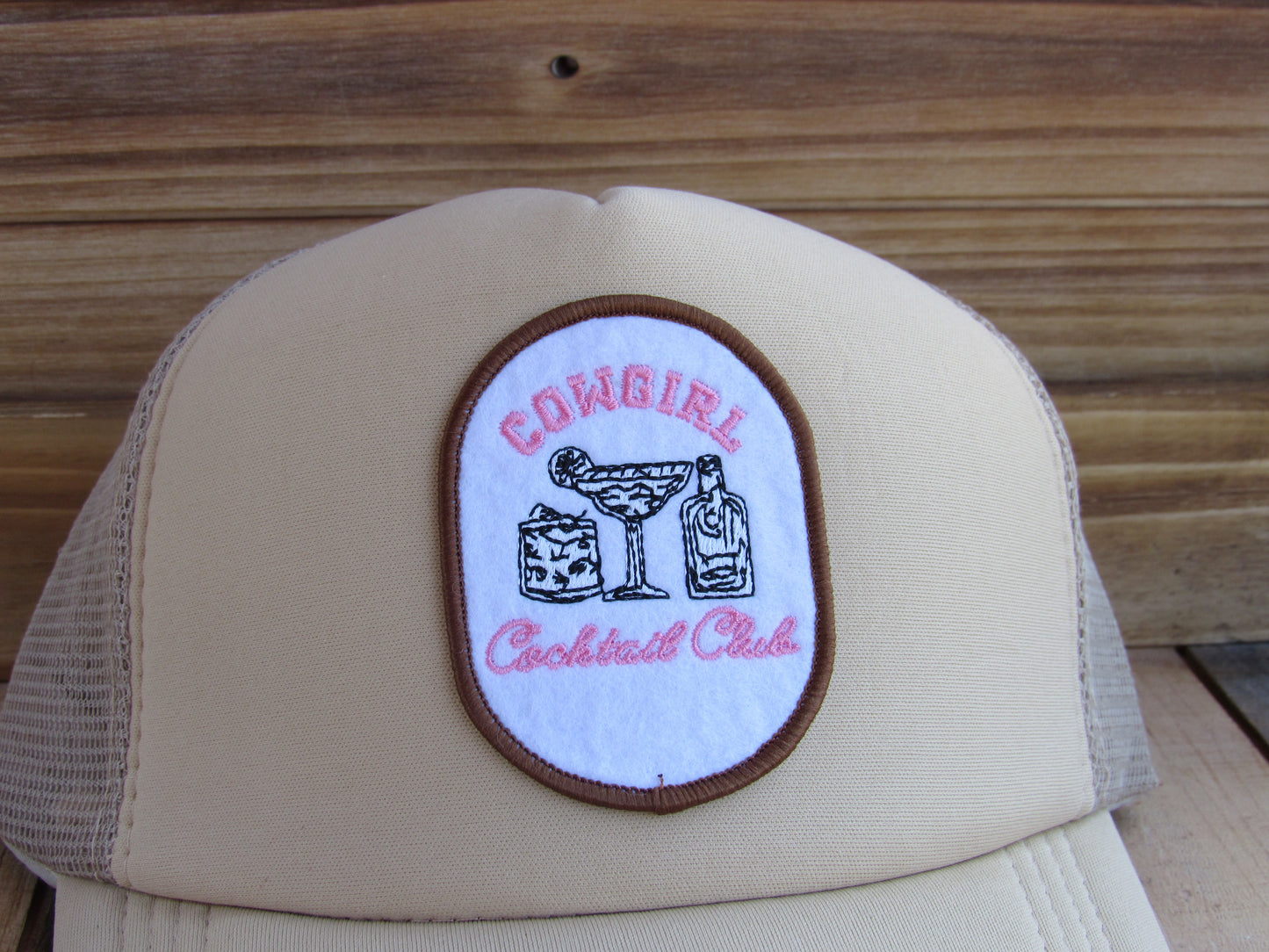 Cowgirl Cocktail Club Trucker Hat - Tan