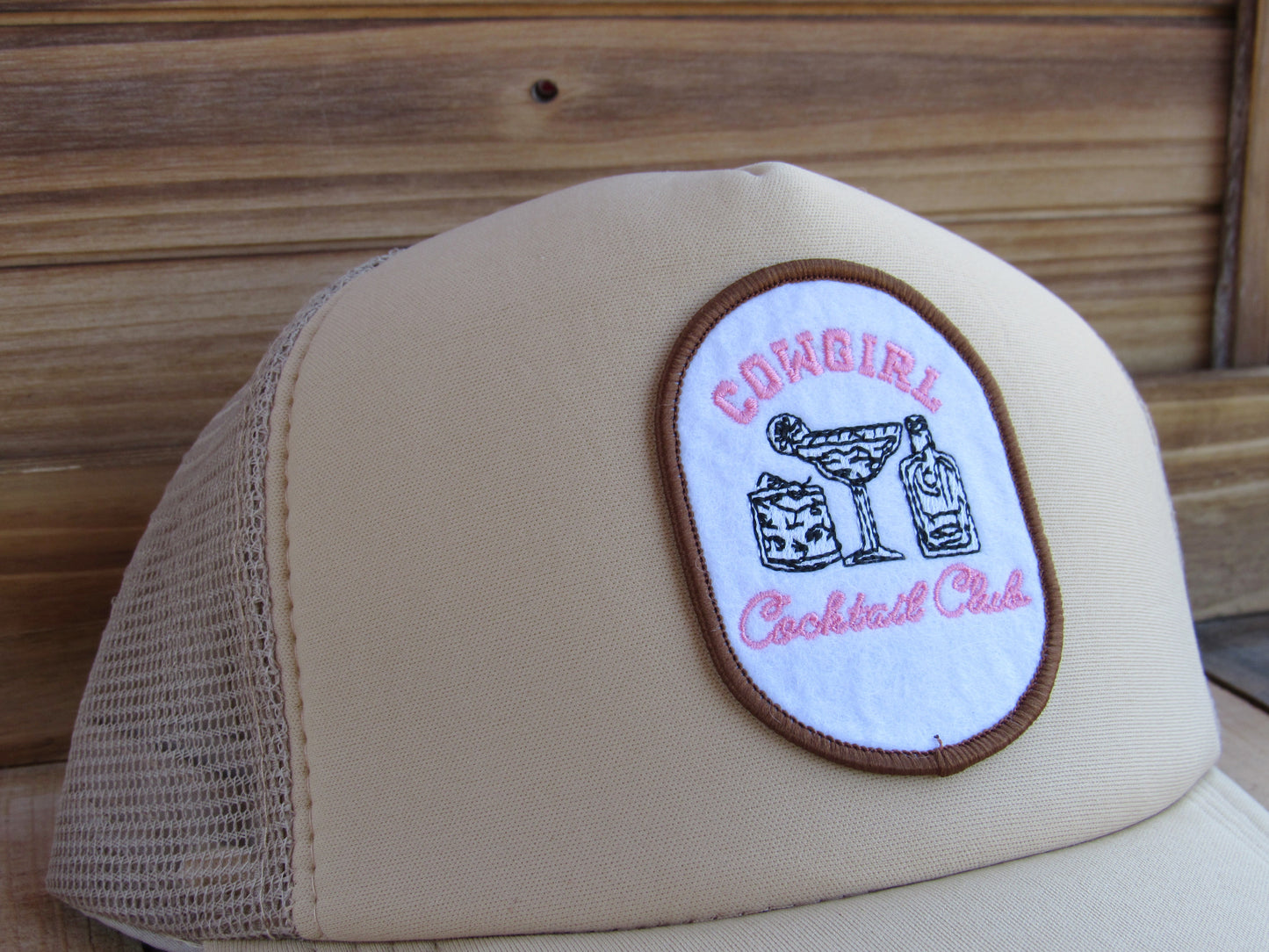 Cowgirl Cocktail Club Trucker Hat - Tan