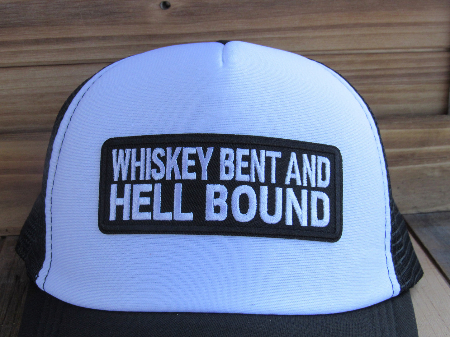 Whiskey Bent and Hell Bound Trucker Hat - Black