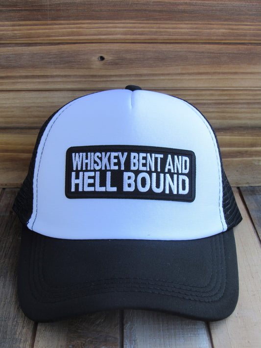 Whiskey Bent and Hell Bound Trucker Hat - Black