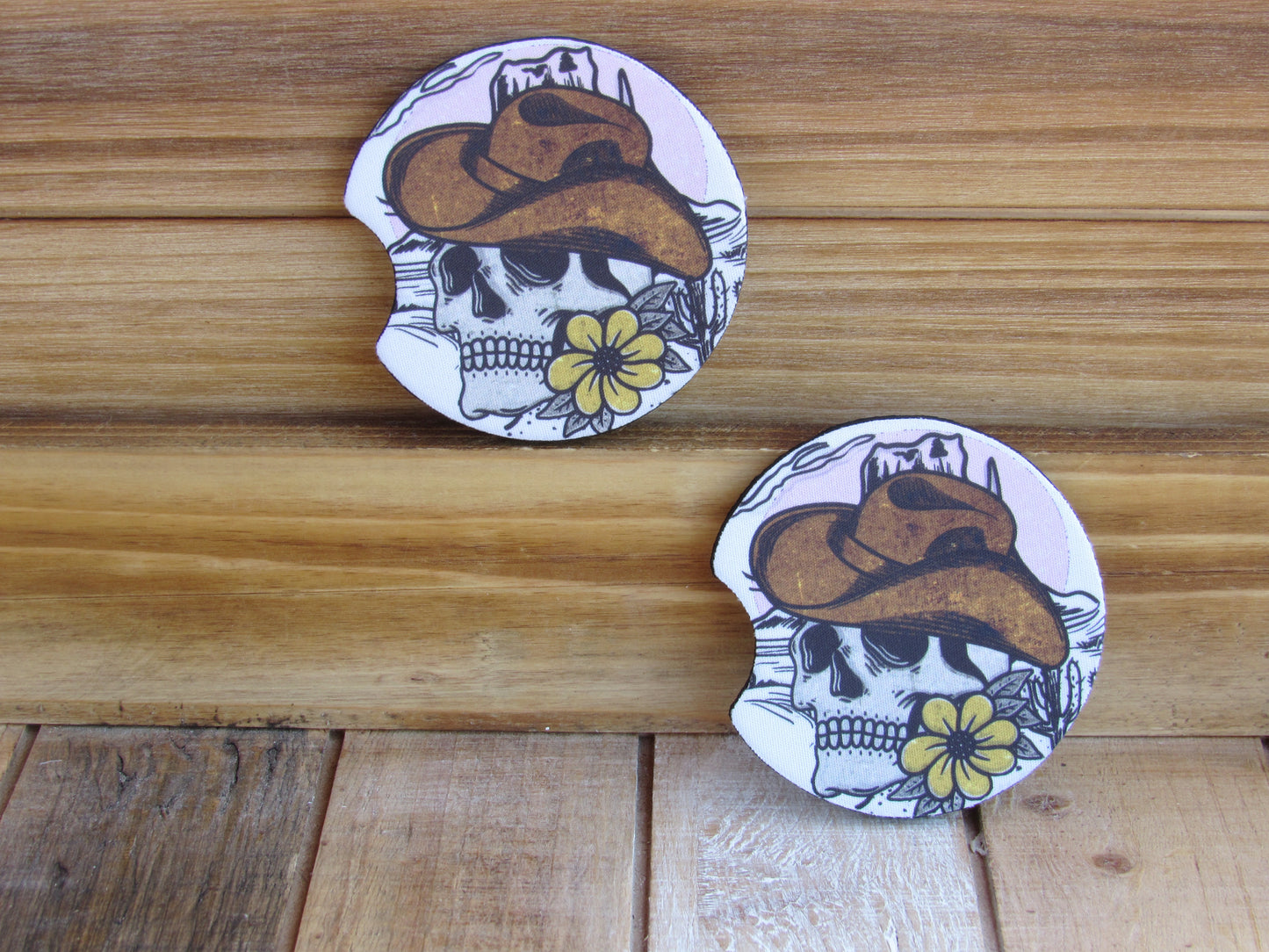 Cowboy Skull Car Coasters