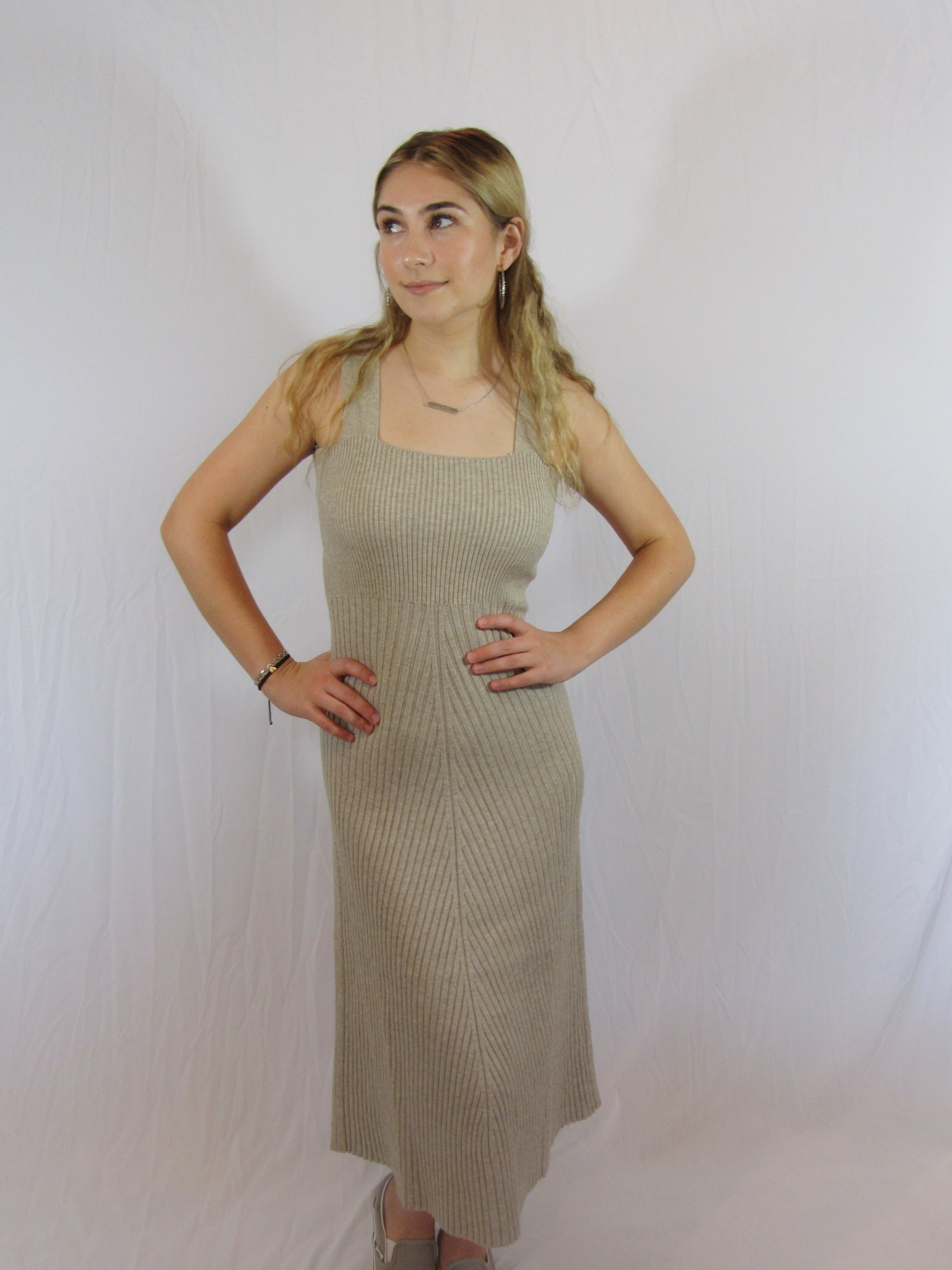 ryden knit dress Reformation Ryden Knit Dress in Natural