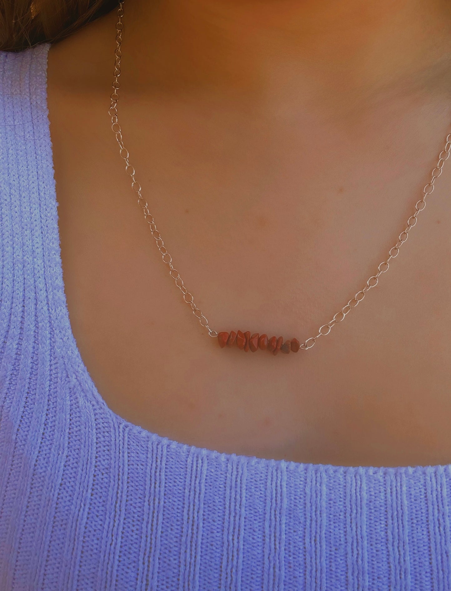 Rusty Red Bar Necklace